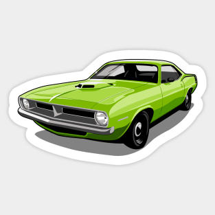 1970 Plymouth Barracuda in Lime Light Sticker